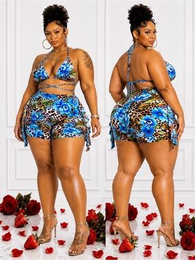 Plus Size Swim Short Set
